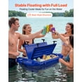 thumbnail image 2 of VEVOR Floating Cooler, 40 QT Floating Ice Chest with Dry Storage, Wheels & Tow Rope, Premium LLDPE Amphibious Drink Cooler for Water & Land, Cruise Stable on Lake, River, Pool, Beach, Kayak, Deep Blue, 2 of 9