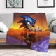 thumbnail image 3 of Manta de dibujos animados S-Sonic H-Hedgehog, manta de vellón para cama, manta de felpa peluda a cuadros para sofá, colcha de microfibra, 3 of 5