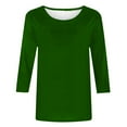 thumbnail image 4 of HKEJIAOI Blouse pour Femmes 3/4 Manches Imprimé Floral Blouse Tunique 5XL Summer Tops, 4 of 5