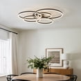 thumbnail image 2 of UMEILUCE 5 Lights Modern LED Dimmable Black Rings Semi-Flush Mount for Dining Living Room,L41.3 Inch, 2 of 7
