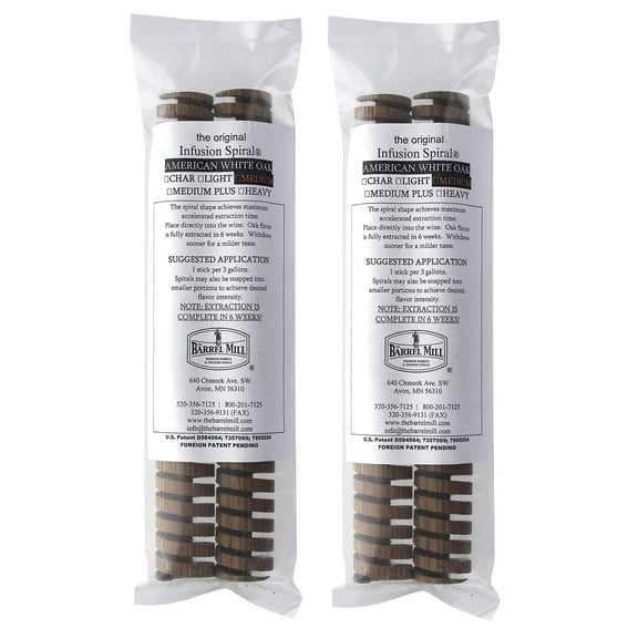 American White Oak Infusion Spirals - Medium Toast 2 Count Package X 2