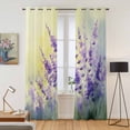 thumbnail image 2 of Lavender Kitchen Curtains Window Panels, Purple Floral Spring Country Nature Wildflower Plant Insulated Window Treatment Curtain, Grommet Curtains for Bedroom/Living Room/Bathroom, 2 Piece 42"Wx84"L, 2 of 8