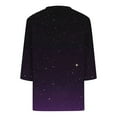 thumbnail image 4 of T-shirt Imprimé Mode Femmes 3/4 Manches Blouse à Col en V Hauts Décontractés, 4 of 5