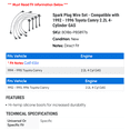 thumbnail image 2 of Spark Plug Wire Set - Compatible with 1992 - 1996 Toyota Camry 2.2L 4-Cylinder GAS 1993 1994 1995, 2 of 2