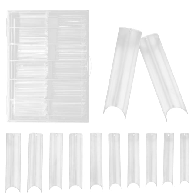 Puntas de uñas postizas transparentes NikouMX 240 piezas