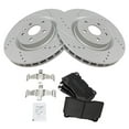 thumbnail image 2 of TRQ Front Performance Brake Pad & Rotor Kit Brake Pads Brake Rotors Set Semi-Metallic Premium G-Coated Fits Select 2012-2013 Buick Regal 2009 Pontiac G8, 2 of 6