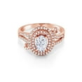thumbnail image 2 of Gem Stone King 18K Rose Gold Plated Silver Ring Set with Moissanite (2.15 Cttw) (Size 5), 2 of 3