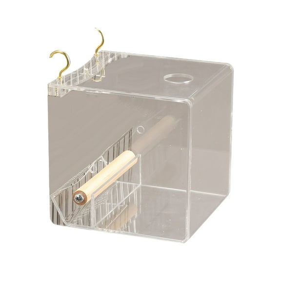 Bird Food Box Hangable Feeding Box Automatic Bird Feeder Anti-spill Bird Food Container with Standing Perch