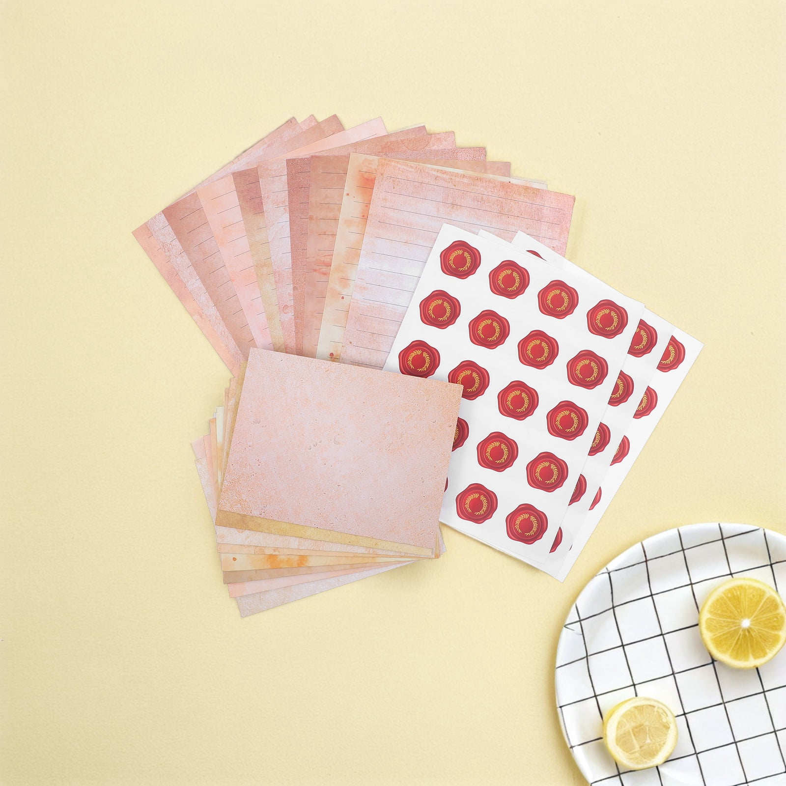 DEEPCRAFF 1Set Vintage Letter Paper with Envelope Set Lined Writing Stationery Paper for Elegant Correspondence