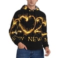 thumbnail image 2 of Kdxio Happy New Year 2025 D Print Mens Casual Hooded Collar Drawstring Hoodies Pullover Sweatshirts Casual Long Sleeve Shirts-3X-Large, 2 of 7