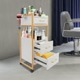 thumbnail image 2 of Salon Trolley Cart with Wheels Stylist Cart Mobile Hairdressing Barber Station, 2 of 9