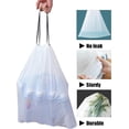 thumbnail image 3 of 100 PCS Drawstring Trash Bags 10L White Plastic Biodegradable Garbage Bags with String Handle (17.7" x 19.7"), 3 of 7