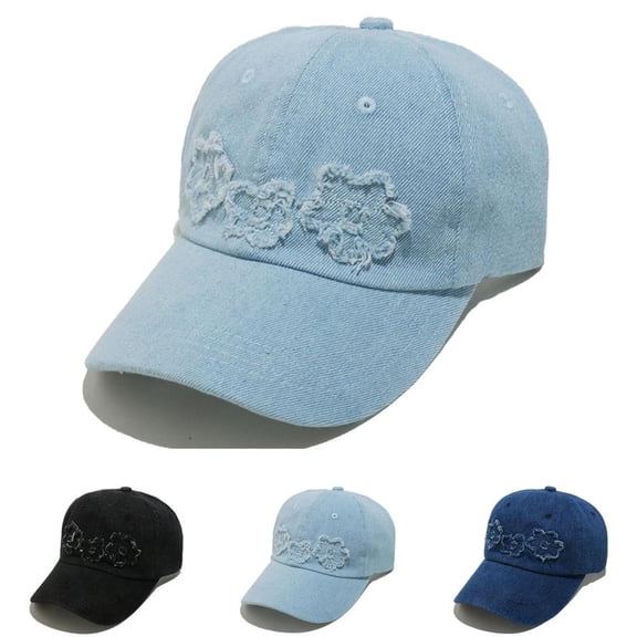 Bxsruta Girls' Heart Rhinestone Baseball Cap Washable Distressed Adjustable Sun Hat for Spring Summer