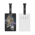 thumbnail image 4 of Owl Bird Floral With Skull Luggage Tags Suitcases ID Baggage Identifier Card Name Tag for Travel Backpacks Gym Bags, 4 of 6