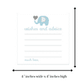 thumbnail image 4 of Blue Elephant Advice Cards (25 Pack) Wishes for Baby Shower Games - Kids Birthday Party Time Capsule - Jungle Animal Themed - 4x4 Size Set - Paper Clever Party, 4 of 4