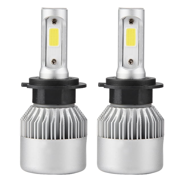 Par de bombillas LED H7 de 36 W y 8000 lm para faros delanteros de coche, luces altas y bajas, 6000 K (plateadas)