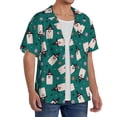 thumbnail image 2 of Vsdgher Halloween Ghosts Men's Cuban Shirt, Hawaiian Shirts, Business Casual Button Down Shirts, Short Sleeve Shirt-Large, 2 of 5