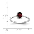 thumbnail image 5 of Solid 10k White Gold Genuine Diamond and Garnet January Red Gemstone Birthstone Engagement Ring Size 8.5 (.016 cttw.), 5 of 6
