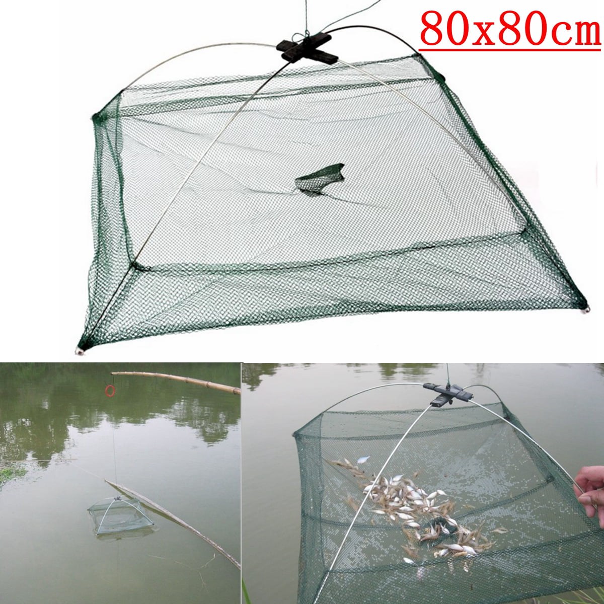 Practical Fishing Foldable Mesh Baits Trap Umbrella Cast Dip Net Crab ShrimC!C 