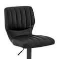 thumbnail image 6 of Bardot Adjustable Height Black Faux Leather Swivel Bar Stool, 6 of 6