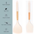 thumbnail image 3 of Juego de 2 herramientas de cocina ergonómicas antirayaduras con mango de madera natural para utensilios de cocina antiadherentes en color crema, 3 of 5