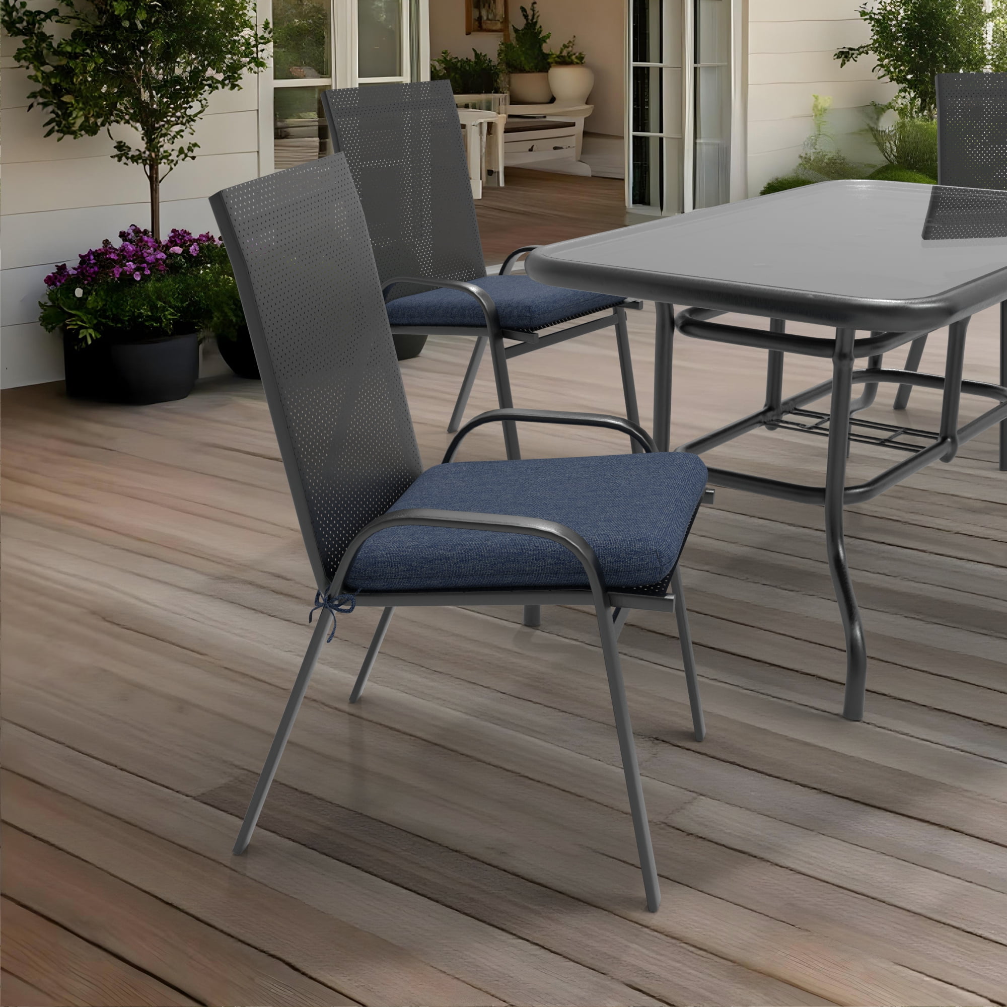 Covers & all Olefin Square Dining Chair Cushions 3" Foam Tear and UV Resistant Outdoor chairs