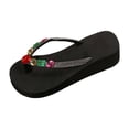 thumbnail image 3 of GPOECD Elegant Flip Flops for Women Summer Thick Sole Open Toe Slippers Casual Outdoor Wear Indoor Slippers for Women 03_Black,6.5, 3 of 9