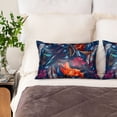 thumbnail image 4 of Bingfone Tropical Flower Print Satin Pillowcase for Hair - Standard Size with Zipper Silky & Soft Pillow Covers,20x30 inches, 4 of 8