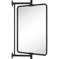 thumbnail image 1 of TEHOME Black Rounded Rectangle Pivot-N-View Bathroom Vanity Mirror Rotating Tilting Mirror for Corner Vanity, 14x22'', 1 of 7