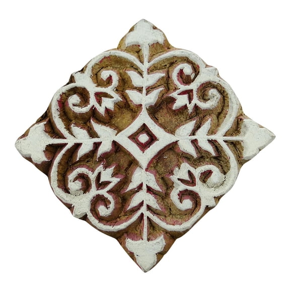 Hand Carved Handmade Textile Wooden Floral Pattern Wood Stamp Printing Block