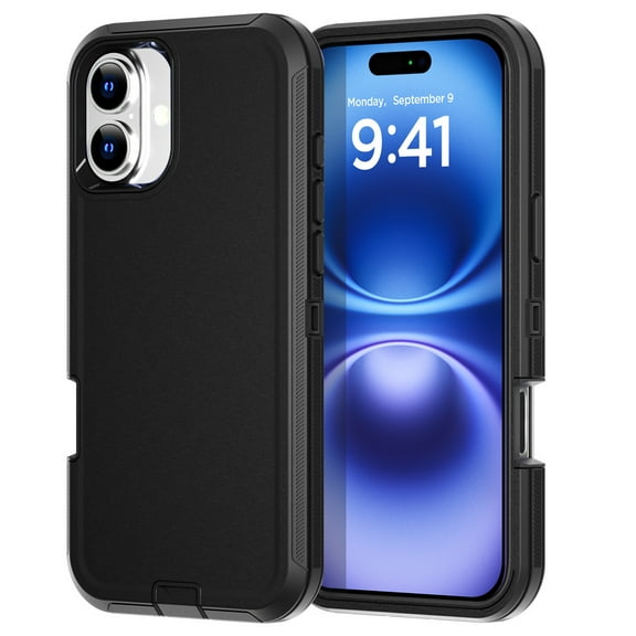 AICase For iPhone 16/iPhone 16 Plus Case Heavy Duty Shockproof 3-Layer Protective Phone Cover
