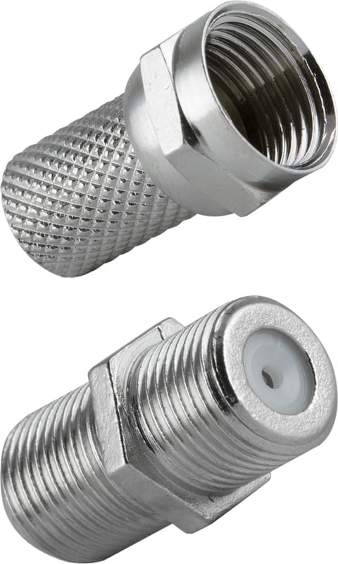 onn Twist-on Coax Connectors and Couplers, 4 Pack