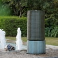 thumbnail image 4 of Sumdeal Modern Industrial Style 44" Tall Green Ribbed Concrete Cylinder Water Fountain & Bird Feeder,Green Base, 4 of 6