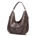thumbnail image 3 of Faraee Womens Crescent Tote Bag Underarm Leather Shoulder Purse Tassel Crossbody Top Handle Handbag for Travel Shopping Casual Light Gray, 3 of 4