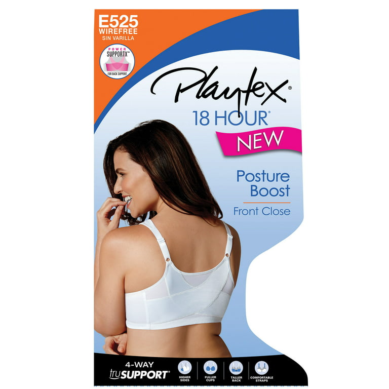 Playtex Women's 18 Hour Front Close Wirefree Back Support Full Coverage Bra  44DD