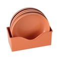 thumbnail image 1 of Set of 5 Plastic Plates With Holder Durable Shatterproof Deep Plates Solid, 1 of 3