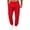 Red #33, variant on WULMLEO Men's Tapered Jogger Sweatpants Drawstring Waist with Pockets Cotton Athletic Lounge Pants Navy 2XL