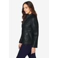 thumbnail image 3 of Jessica London Women's Plus Size Zip Front Leather Jacket, 3 of 6