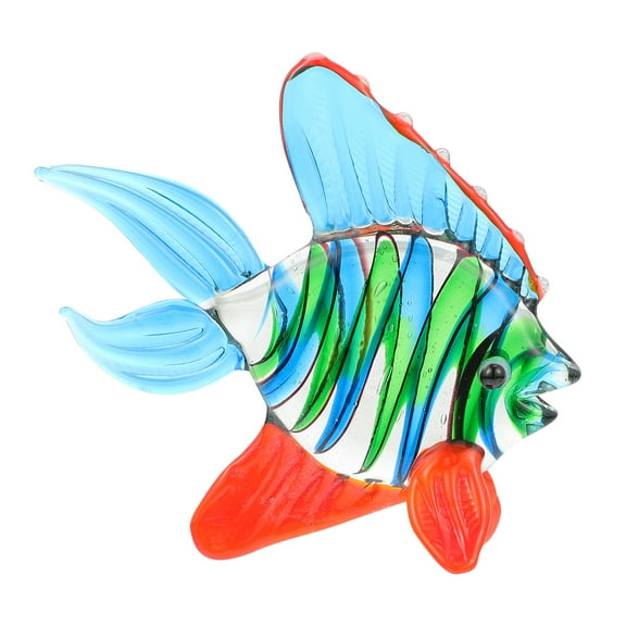 Miniature Glass Fish Figurine 1pc Multicolored Art Ornament for Aquarium Office Decor