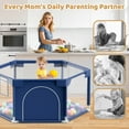 thumbnail image 2 of babyeap 50 Inch Baby Playpen,Hexagonal Toddler Playpen,Navy Blue, 2 of 7