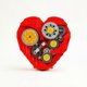 thumbnail image 1 of ZHAOCHENG Serie creativa compatible con Lego Corazón mecánico de cuerda Corazón de amor, corazón rojo insertado en el edificio, 1 of 5