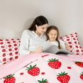 thumbnail image 6 of Homewish Sweet Cartoon Strawberry Bedding Comforter Set,Polka Dots Twin Comforter Sets,Pink Red Bedding Set For Princess,Microfiber Bedroom Decor Reversible,2 Pieces, 6 of 9
