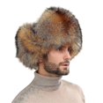 thumbnail image 1 of Sombrero de piel de invierno de aviador de cuero, 1 of 5
