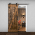 thumbnail image 1 of Essencaliy 30in x84in Solid Wood Barn Door, Made-in-USA Farmhouse Interior Sliding Barn Door With 5.25ft Barndoor Hardware Kit (DIY), 1 of 5