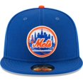 thumbnail image 2 of Men's New Era Blue New York Mets Cooperstown Collection Wool 59FIFTY Fitted Hat, 2 of 6