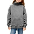 thumbnail image 6 of XIMIN Mock Neck Sweatshirt for Girl Kids Cotton Pullover Shirts Long Sleeve Turtleneck Casual Solid Color Pullover Girls Turtleneck for Autumn and Winter, 6 of 8
