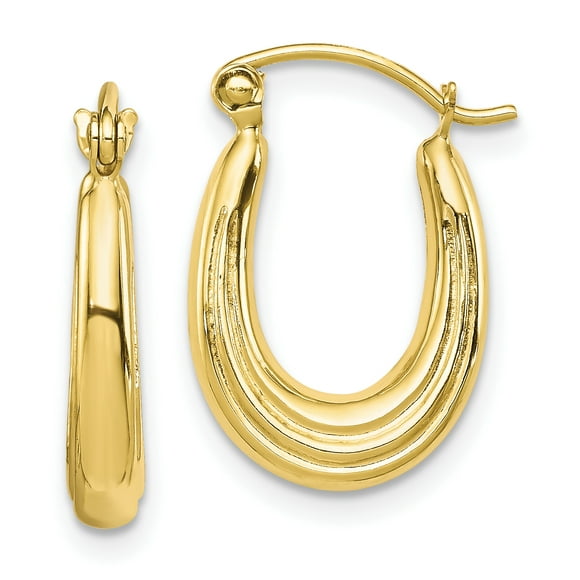 10K Yellow Gold Fancy Small Hoop Earrings