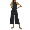 thumbnail image 2 of Qiylii Women Sleeveless Jumpsuit with Dots Pattern, Loose Legs High-Waisted Fit Summer Cool Clothing, 2 of 9