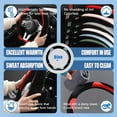 thumbnail image 4 of Furry Cute D Shaped Steering Wheel Cover, Soft Fluffy Short Plush Auto Accessories, Non-Slip Cold-Proof Sweat-Proof Colorfast, Universal 15 Inch, Black with Blue, 4 of 10
