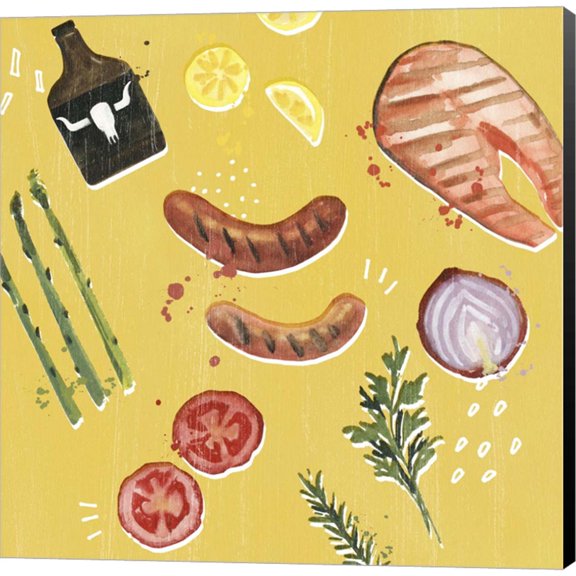 Throw it on the Grill II by Victoria Borges, Canvas Wall Art, 12W x 12H